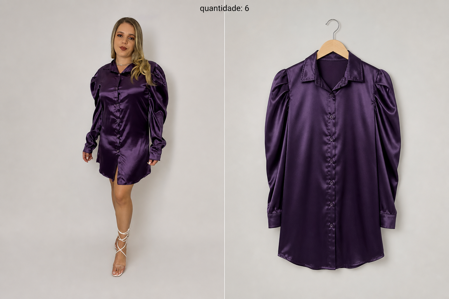 Vestido Chemise Cetim