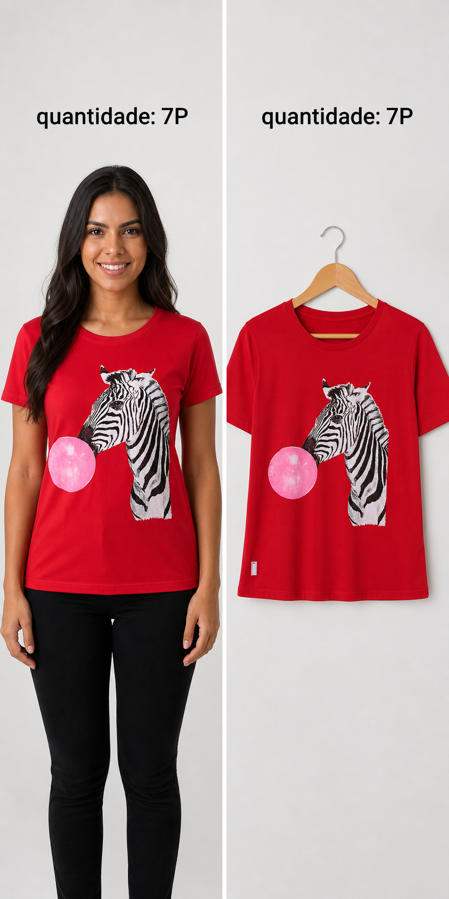 Camiseta Vermelha Estampa Fases da Lua