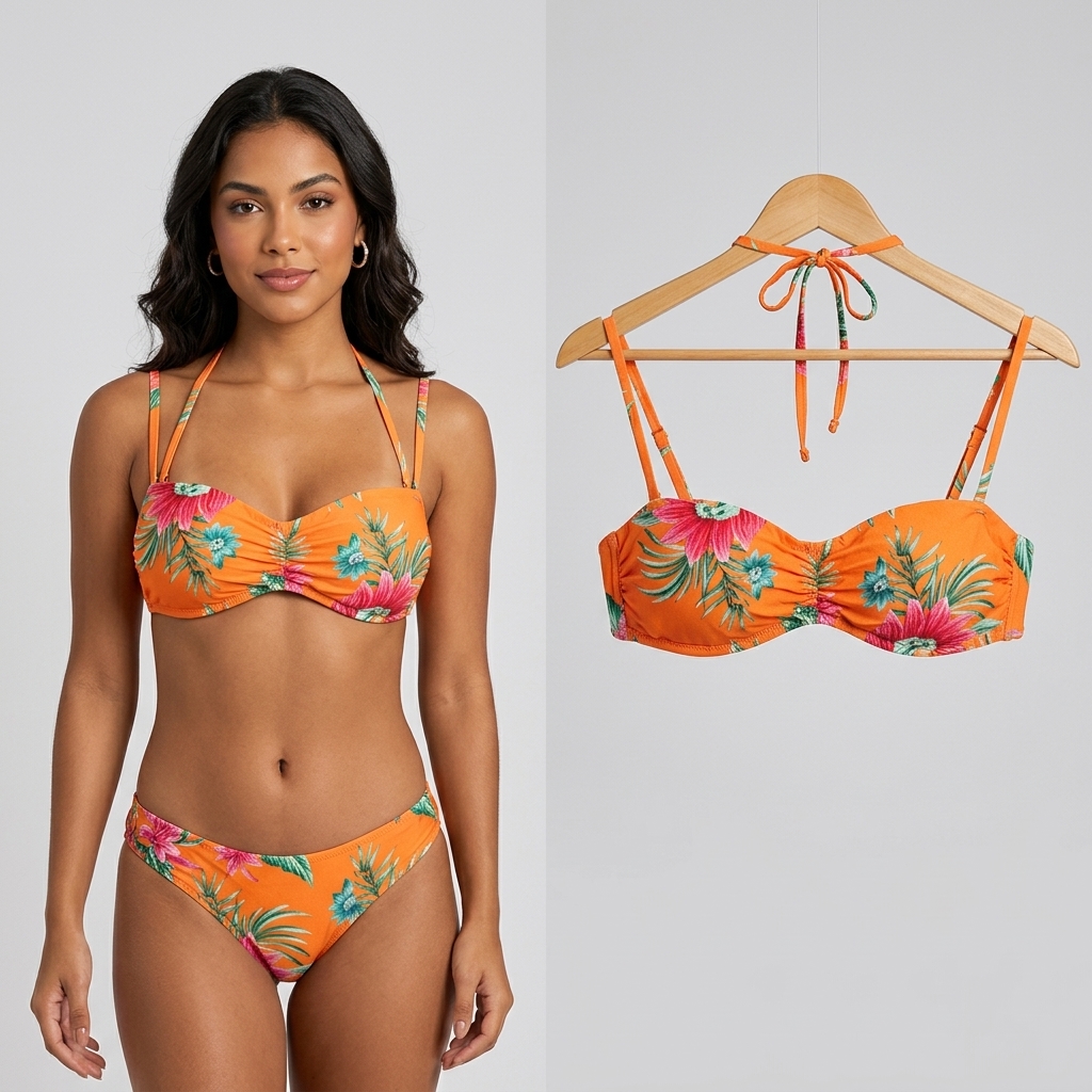 Top Halter Champagne Brilho (Curve)