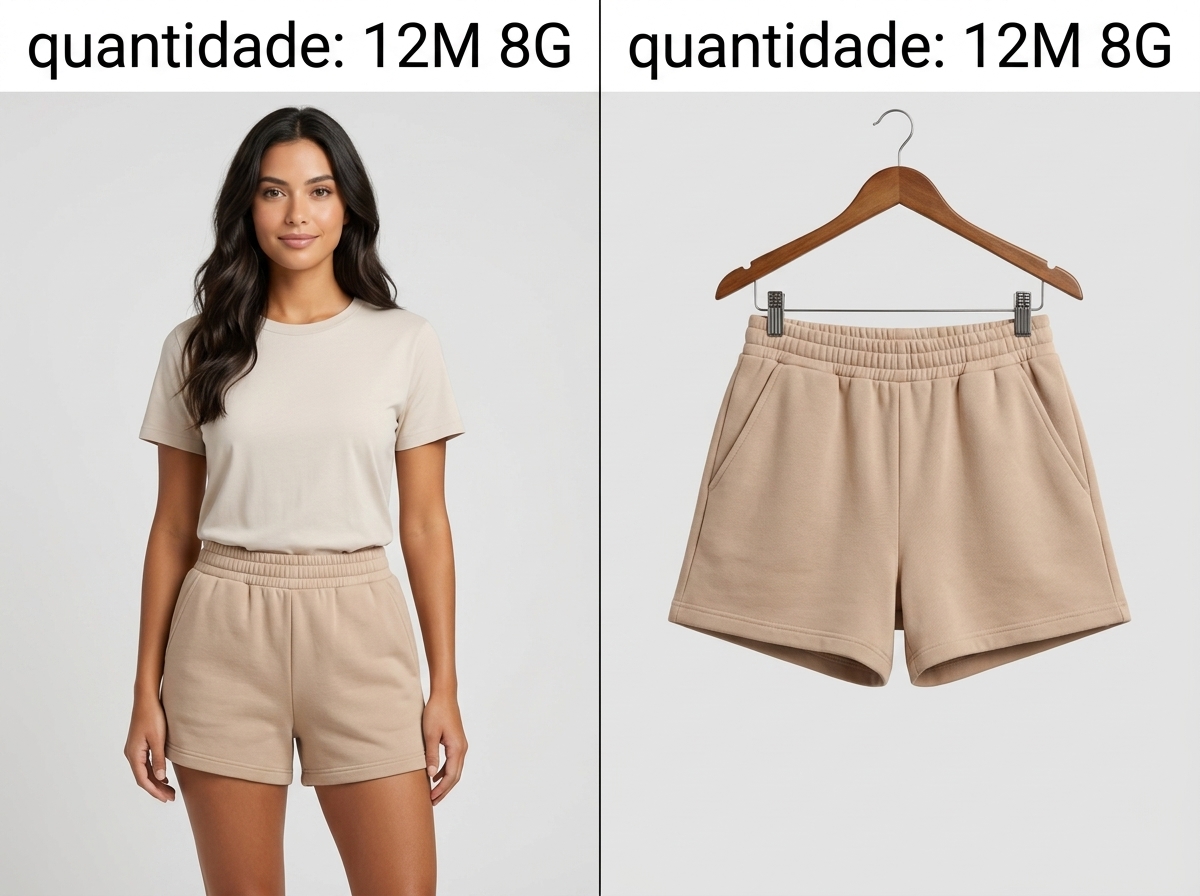 Shorts Moletom Barra Desfiada