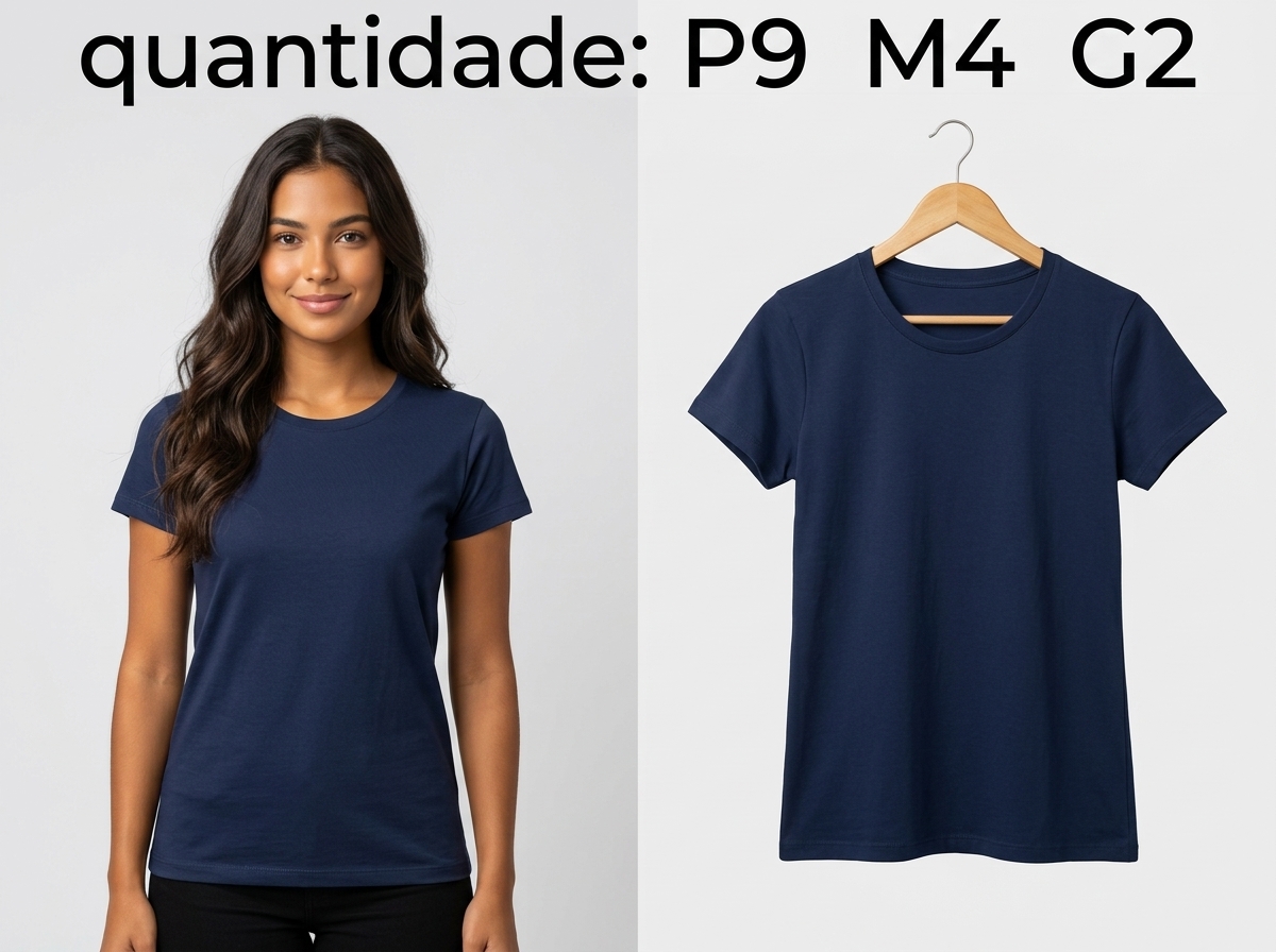 Camiseta Básica Azul-Marinho