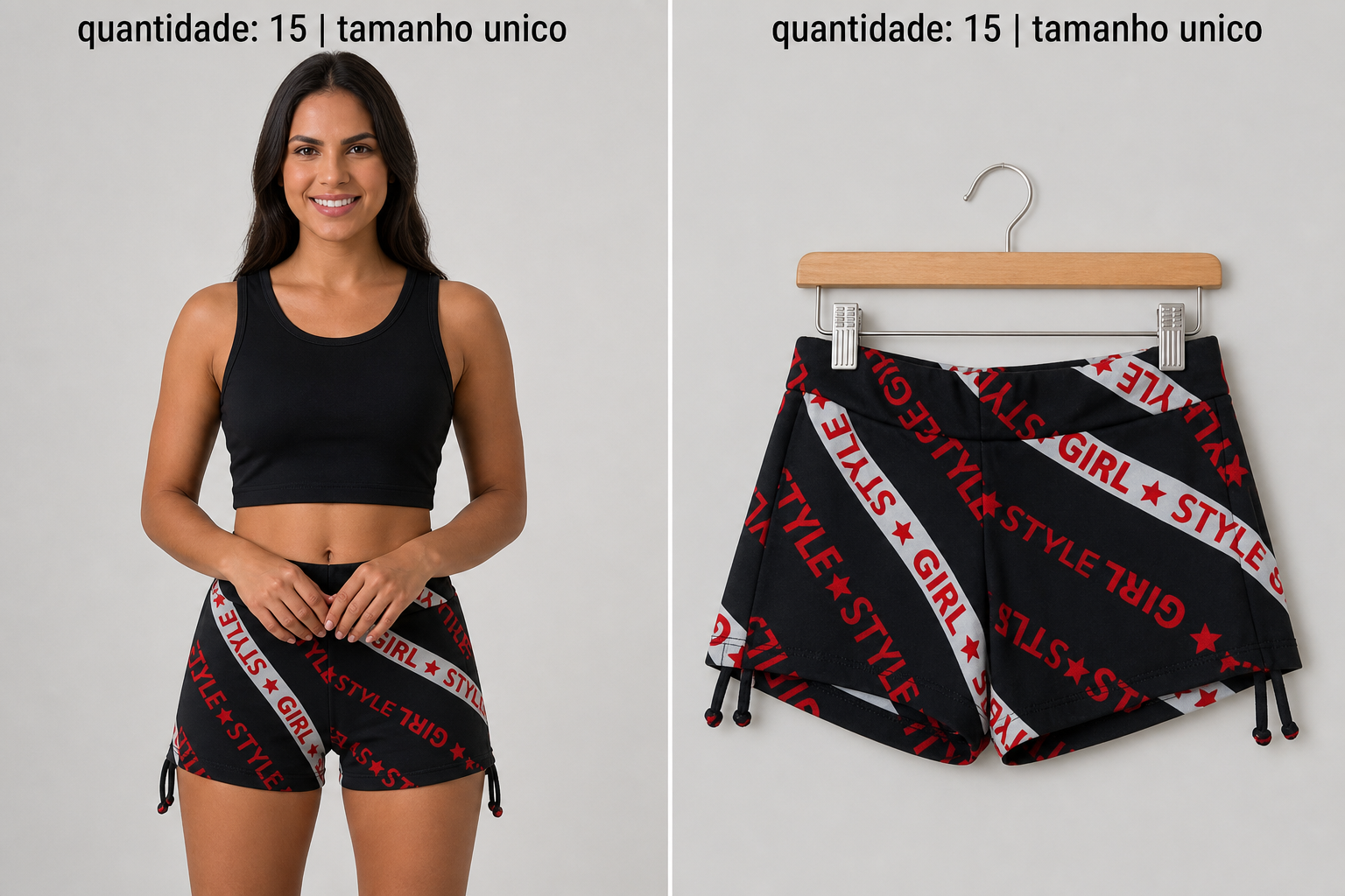 Shorts Biker Preto STYLE GIRL