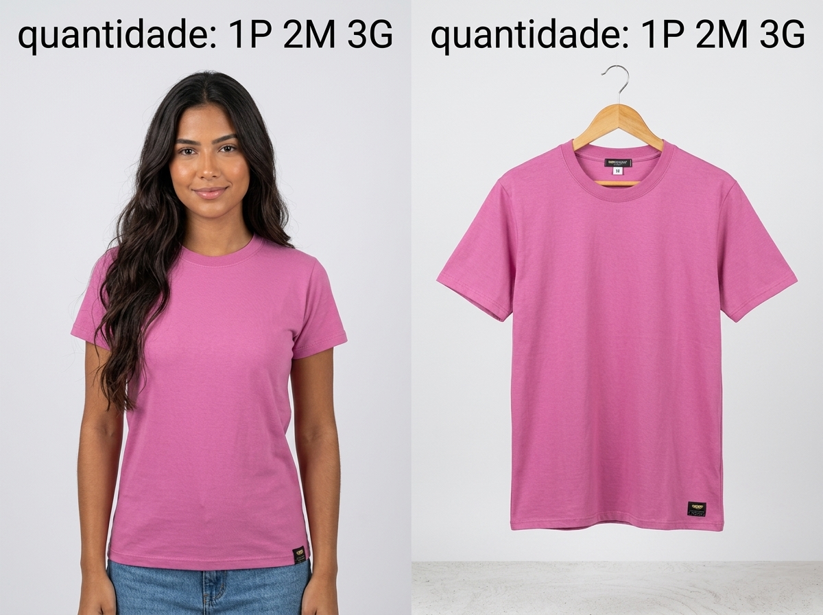 Camiseta Básica Rosa (manga curta)