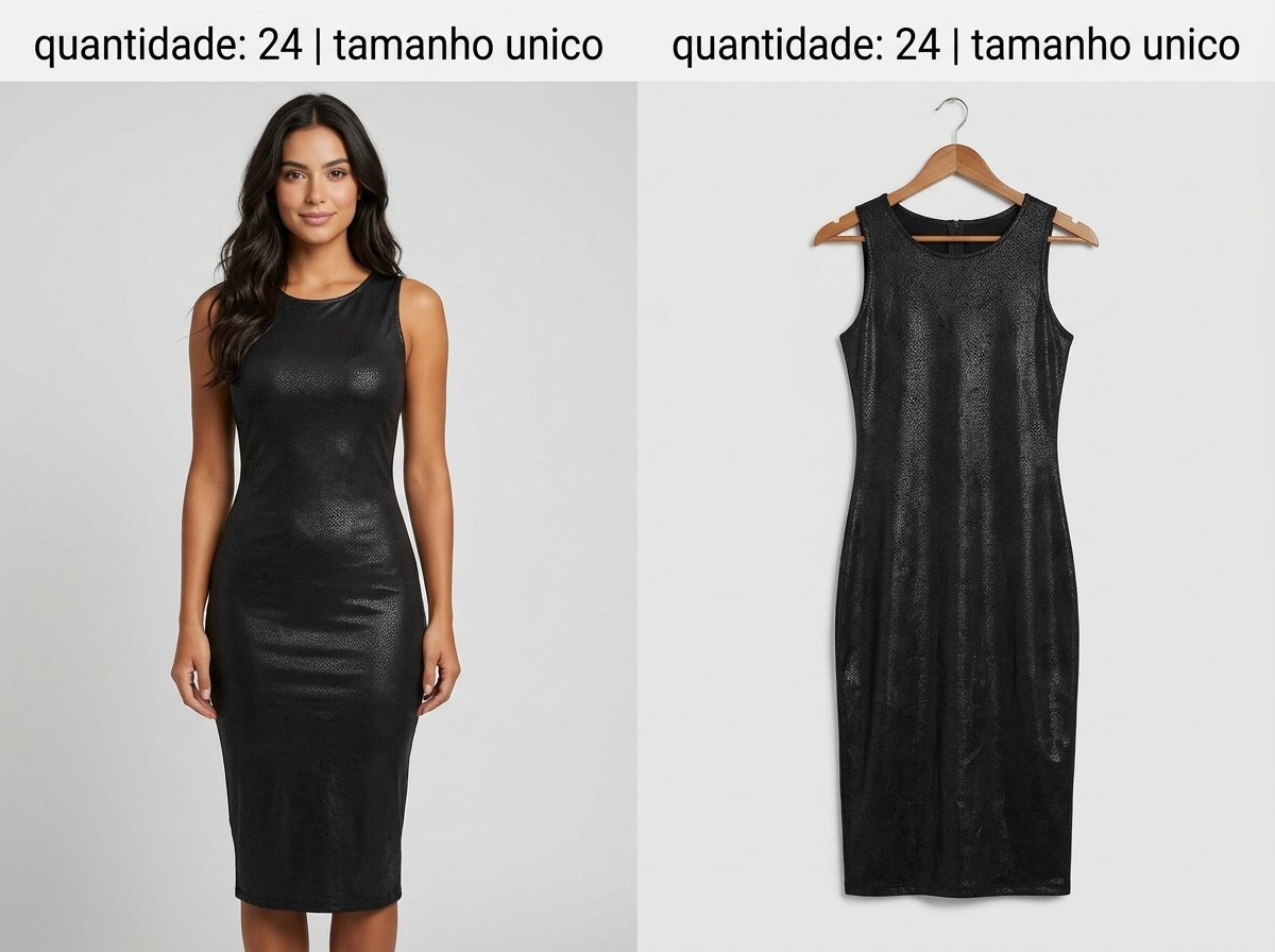 Vestido Longo Preto Texturizado