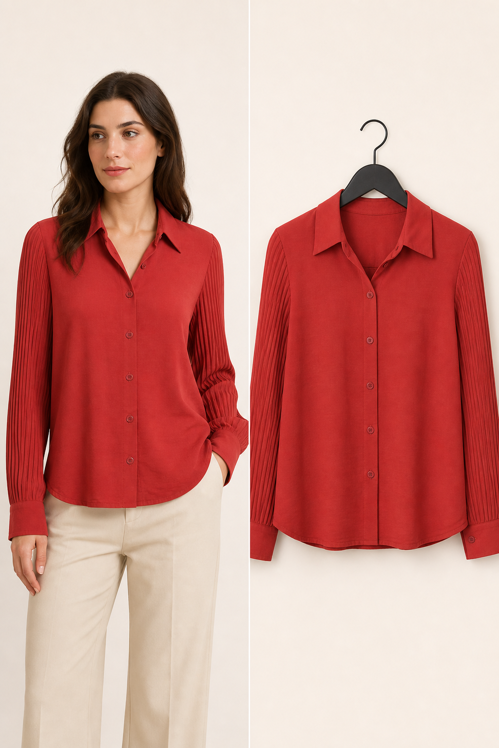 Blusa Vermelha Manga Longa