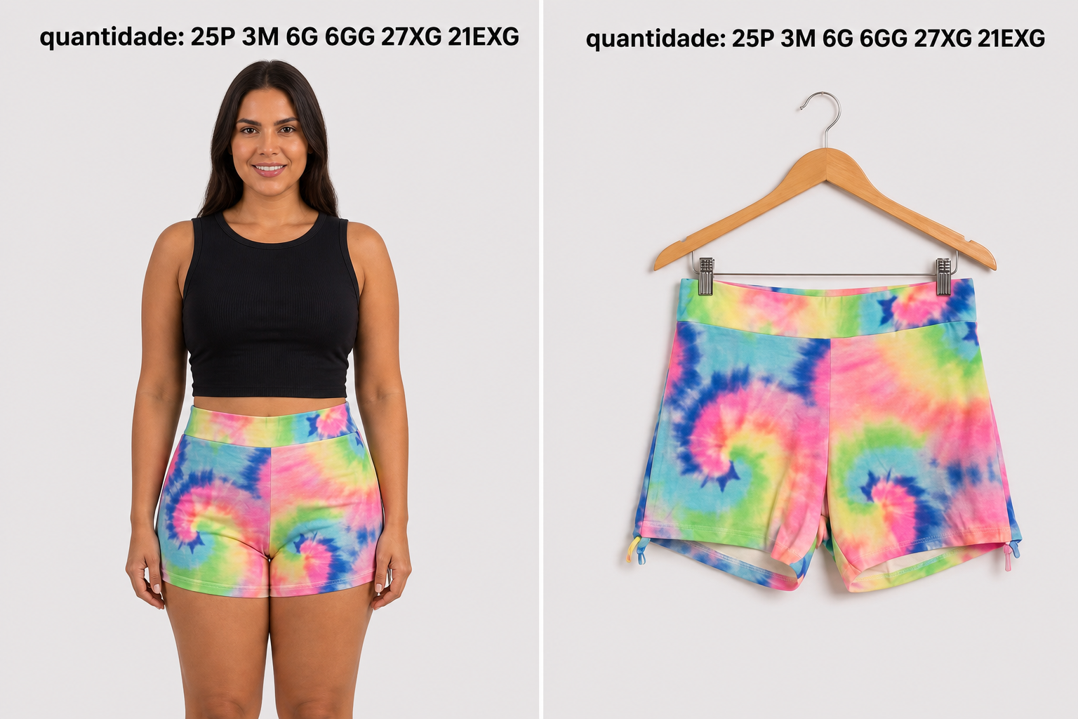 Shorts Tie-Dye Multicolorido
