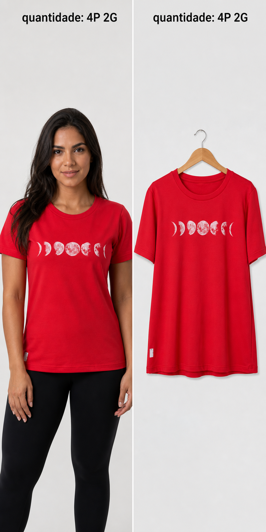 Camiseta Vermelha Estampa Coração-Zebra