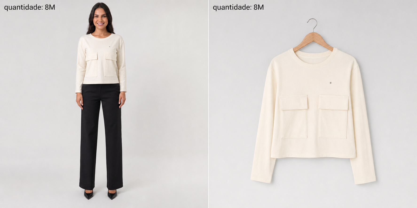 Blusa Cropped Moletom Off-White