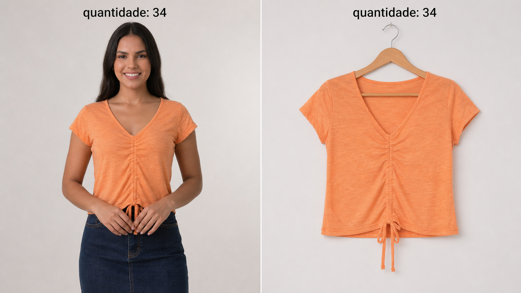 Blusa Cropped Laranja com Amarração
