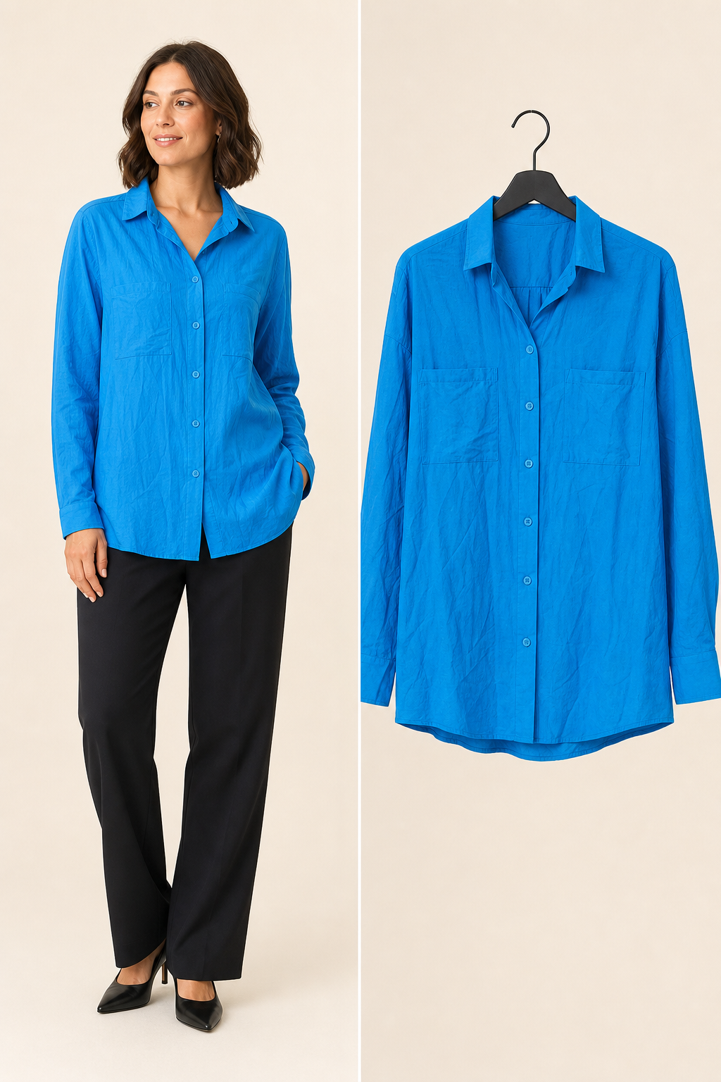Blusa Social Turquesa ML
