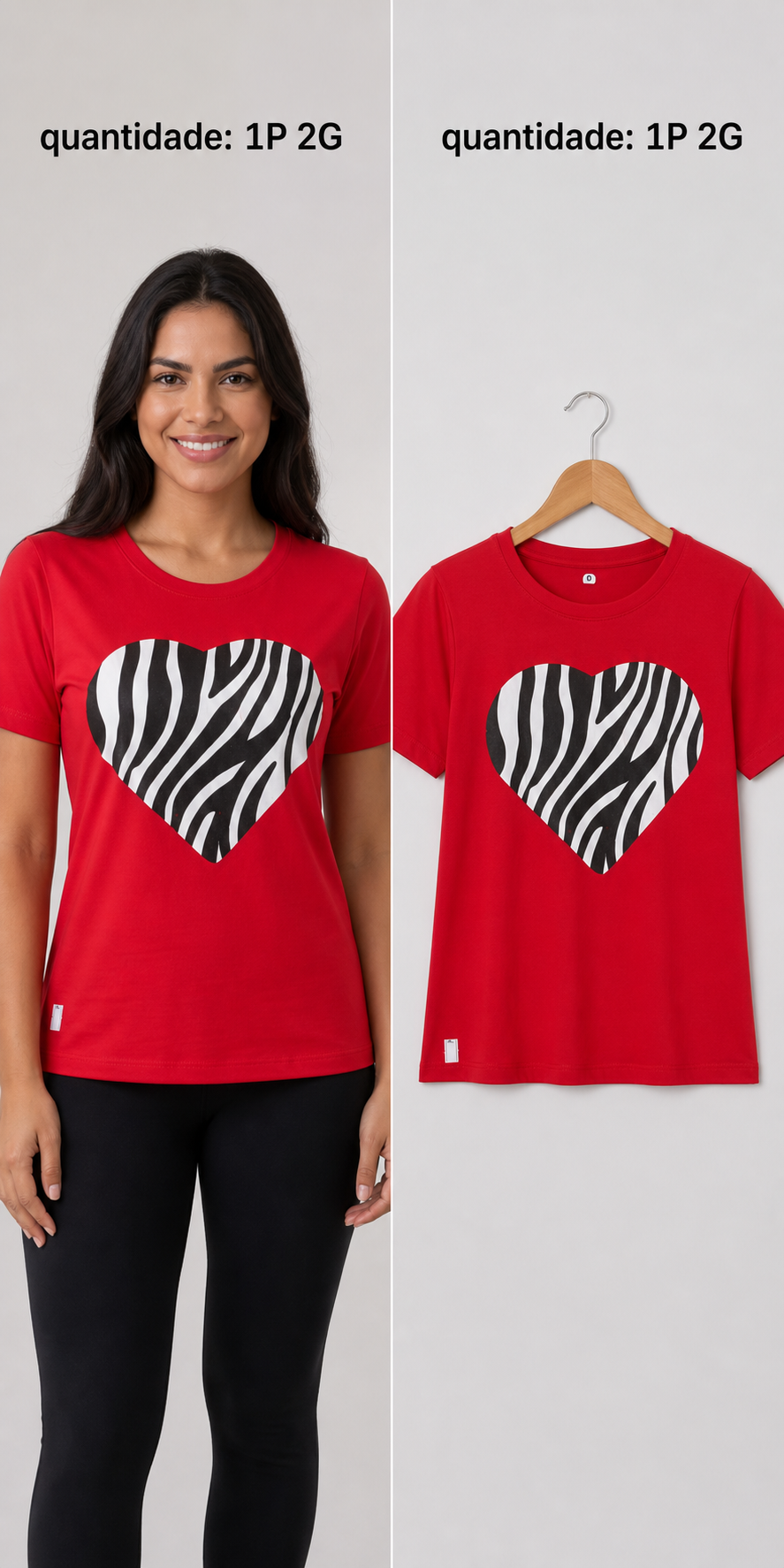 Camiseta Vermelha Estampa Zebra