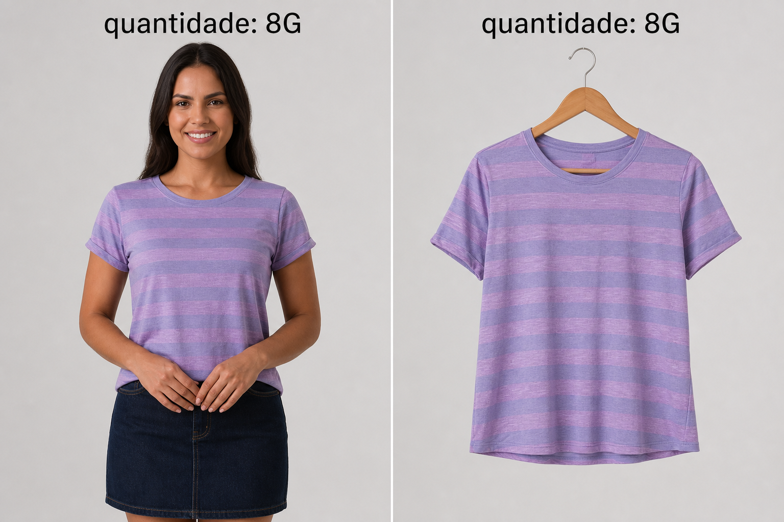 Camiseta listrada lilas