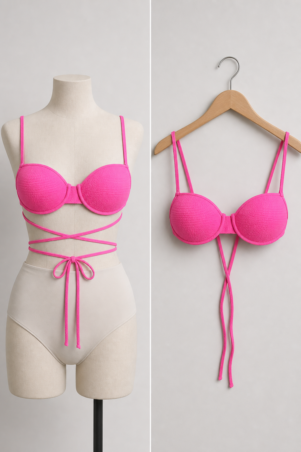 Top Bralette Rosa com Nó